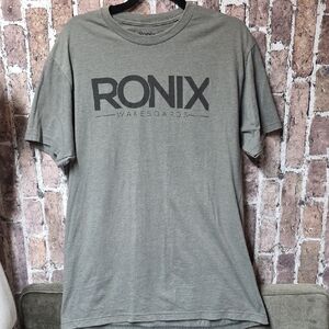 Gray Grey Mens Womens  Short Sleeve Tee Ronix Wakeboards Surf